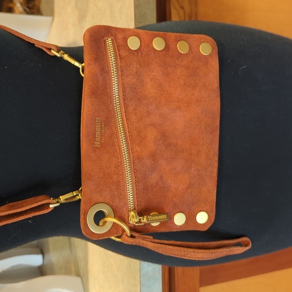 Hammitt Los Angeles Rust Suede Crossbody Or Wristlet. NEW without Tags. Gold Hdw - Picture 6 of 6